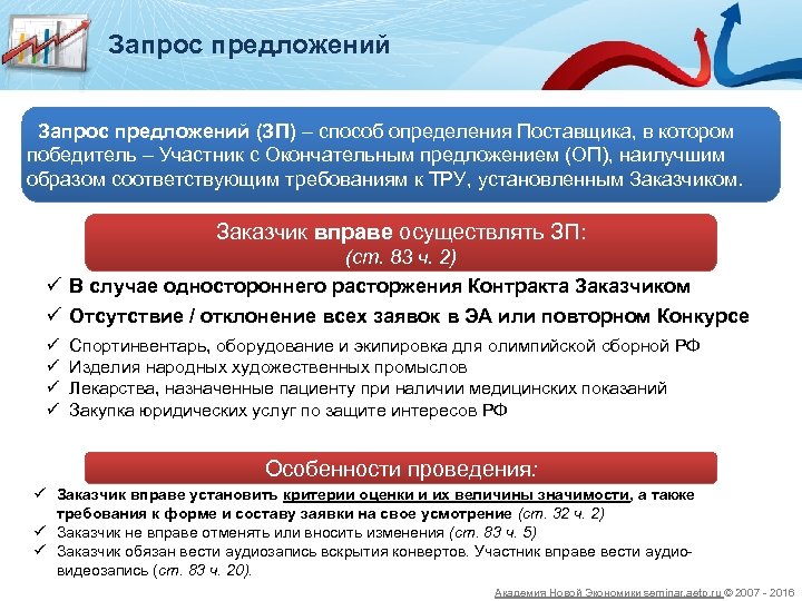 Запрос предложений (ЗП) – способ определения Поставщика, в котором победитель Участник с Окончательным предложением