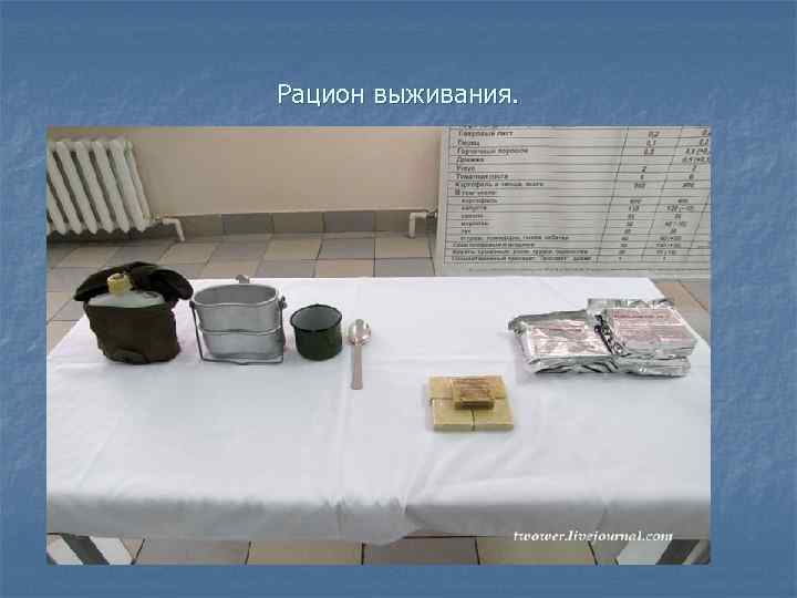 Рацион выживания. 