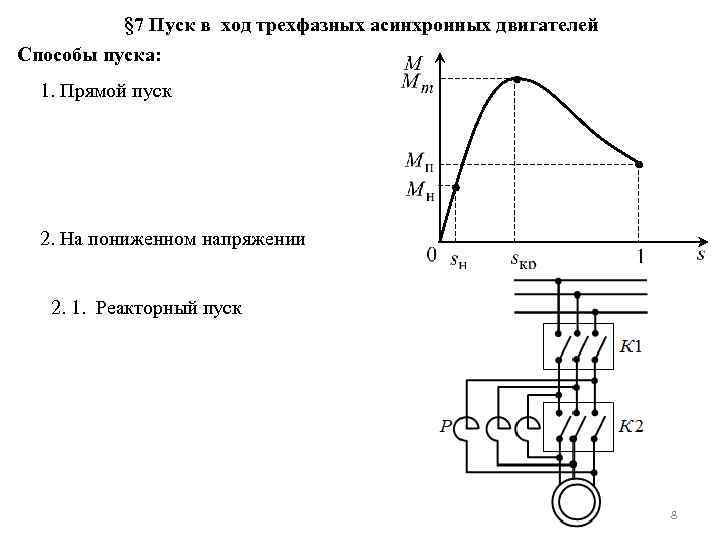 Асинхронный пуск электрических двигателей. Схема прямого пуска асинхронного двигателя. Пуск в ход асинхронного двигателя. Способы пуска в ход асинхронного двигателя. Пуск в ход асинхронного электродвигателя.