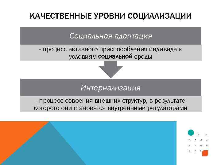 Социализация процесс освоения индивидом. Активное приспособление индивида к условиям социальной среды. Уровни социализации.