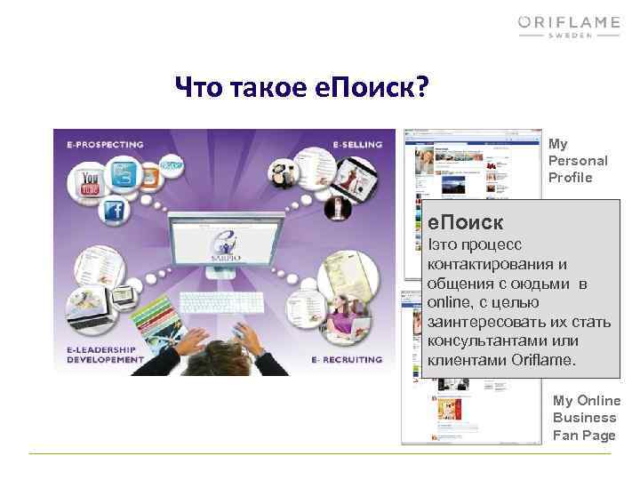 Что такое е. Поиск? My Personal Profile e. Поиск Iэто процесс контактирования и общения