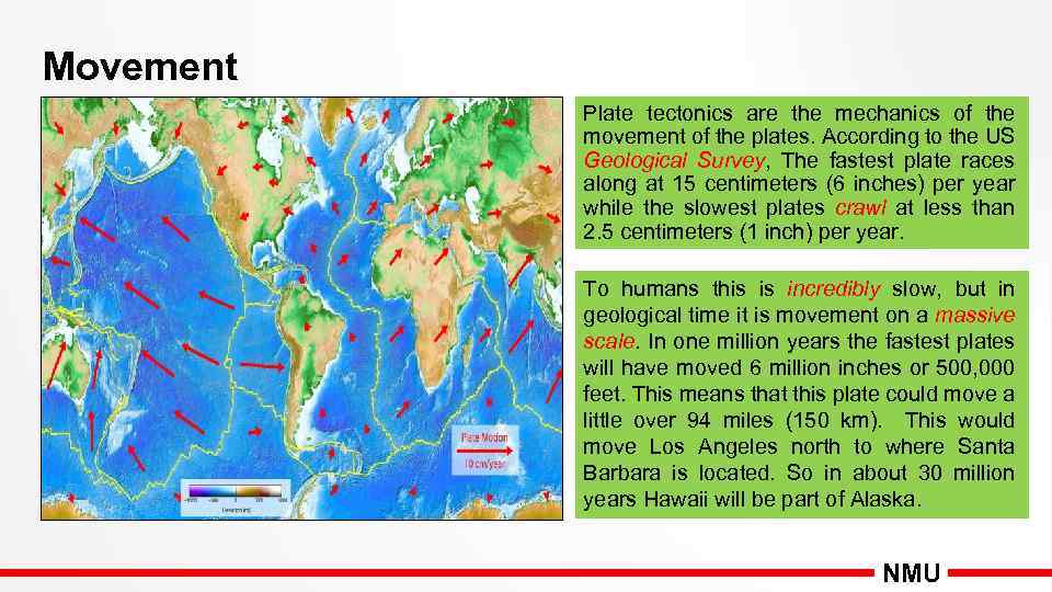 Movement Plate tectonics are the mechanics of the movement of the plates. According to