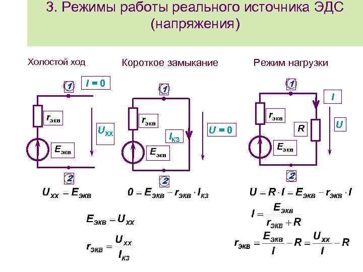 Режим работы электрической