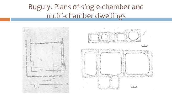Buguly. Plans of single-chamber and multi-chamber dwellings 