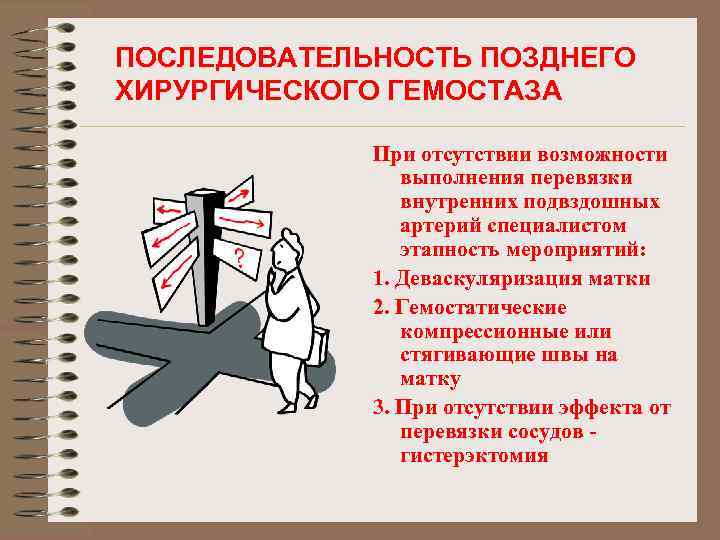 ПОСЛЕДОВАТЕЛЬНОСТЬ ПОЗДНЕГО ХИРУРГИЧЕСКОГО ГЕМОСТАЗА При отсутствии возможности выполнения перевязки внутренних подвздошных артерий специалистом этапность