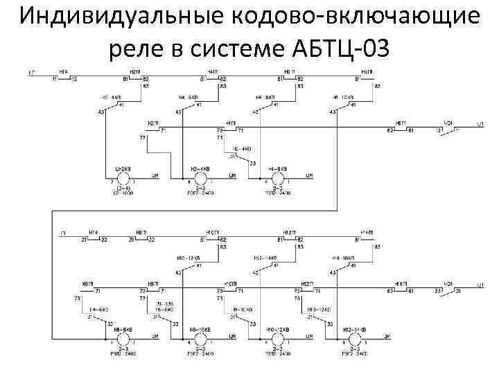 Схема блокирующих реле абтц