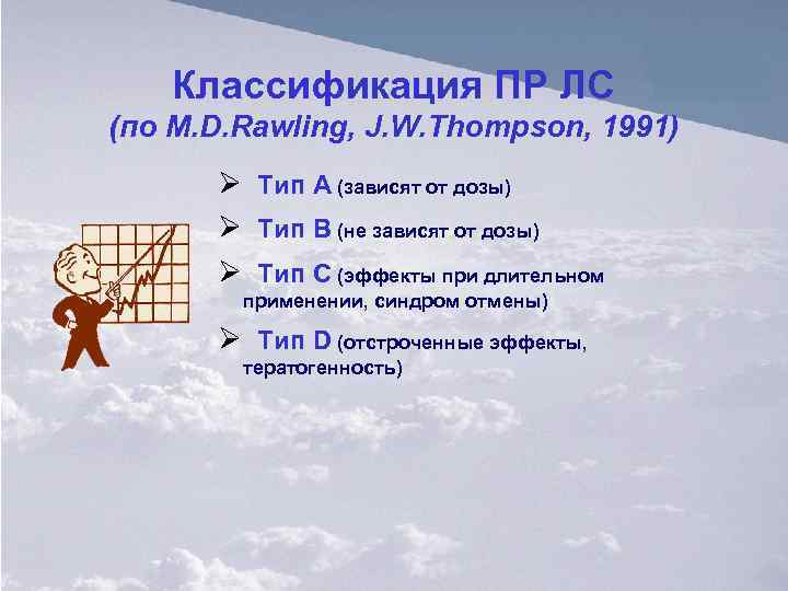 Классификация ПР ЛС (по M. D. Rawling, J. W. Thompson, 1991) Ø Тип А