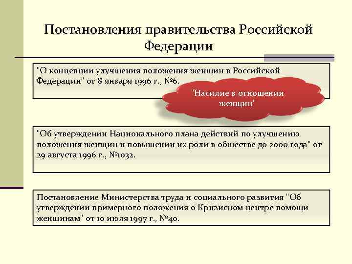 Постановления правительства Российской Федерации 