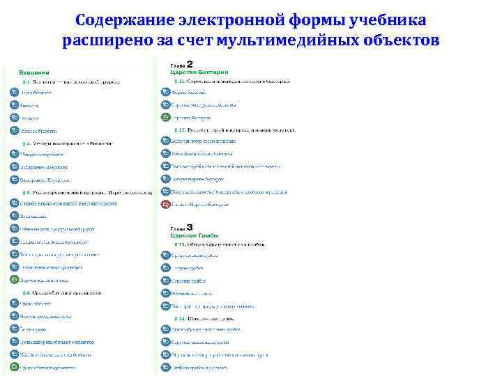 Содержание электронной формы учебника расширено за счет мультимедийных объектов 