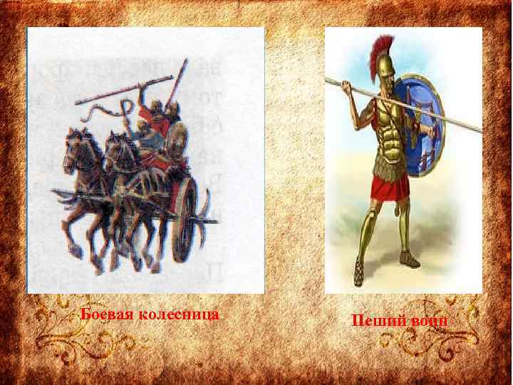 Боевая колесница Пеший воин 