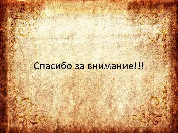 Спасибо за внимание!!! 