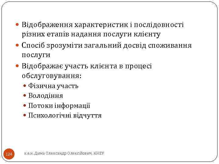  Відображення характеристик і послідовності різних етапів надання послуги клієнту Спосіб зрозуміти загальний досвід