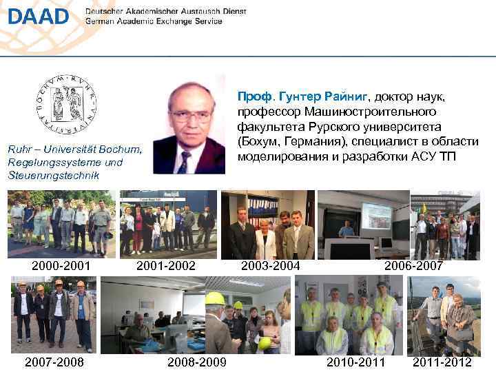 Проф. Гунтер Райниг, доктор наук, профессор Машиностроительного факультета Рурского университета (Бохум, Германия), специалист в