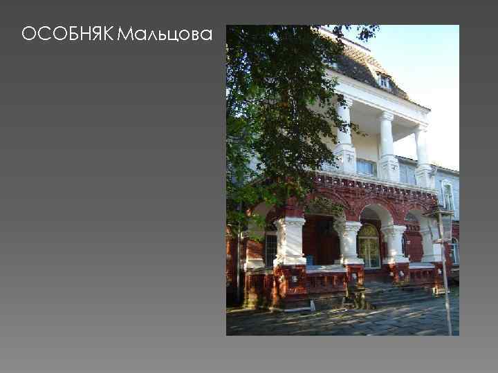 ОСОБНЯК Мальцова 