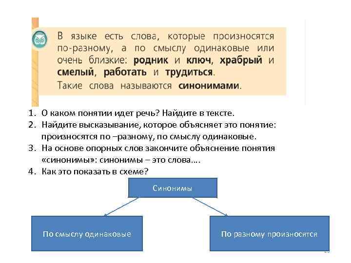 1. О каком понятии идет речь? Найдите в тексте. 2. Найдите высказывание, которое объясняет