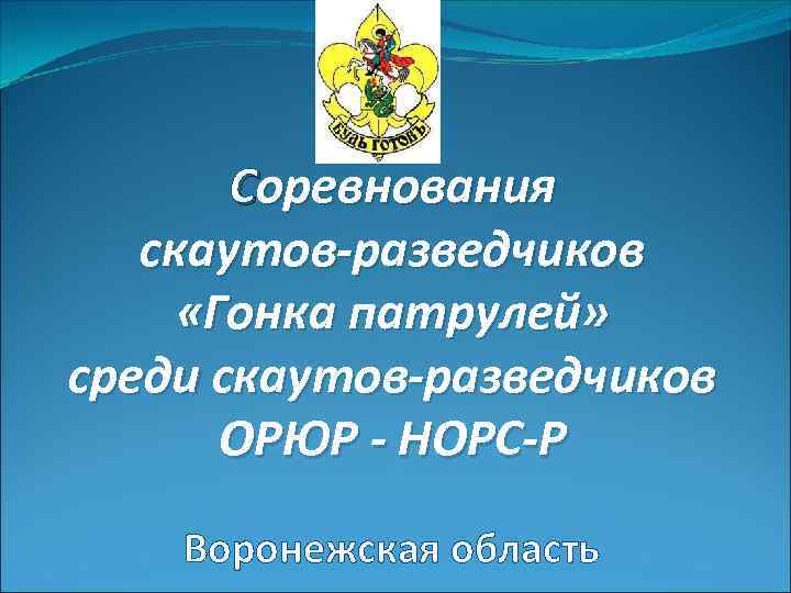 Соревнования скаутов-разведчиков «Гонка патрулей» среди скаутов-разведчиков ОРЮР - НОРС-Р Воронежская область 