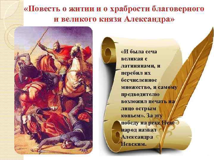  «Повесть о житии и о храбрости благоверного и великого князя Александра» «И была