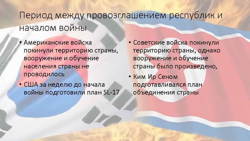 Период между провозглашением республик и началом войны • Американские войска покинули территорию страны, вооружение