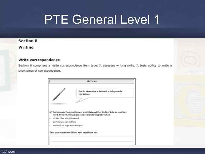 PTE General Level 1 