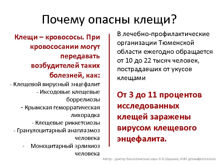 Почему опасны клещи? Клещи – кровососы. При кровососании могут передавать возбудителей таких болезней, как: