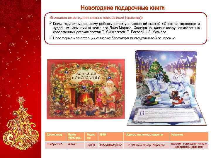 Новогодние подарочные книги «Большая новогодняя книга с панорамкой (красная)» ü Книга подарит маленькому ребенку