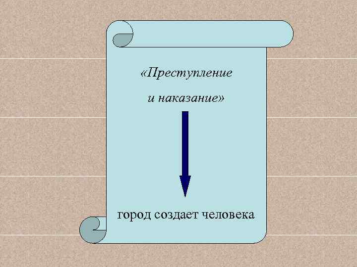  «Преступление и наказание» город создает человека 