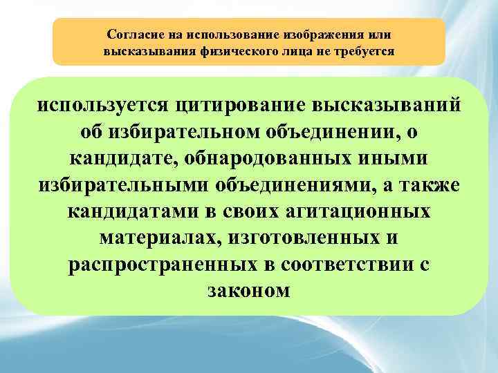 Согласие на использование изображения или высказывания физического лица не требуется используется цитирование высказываний об