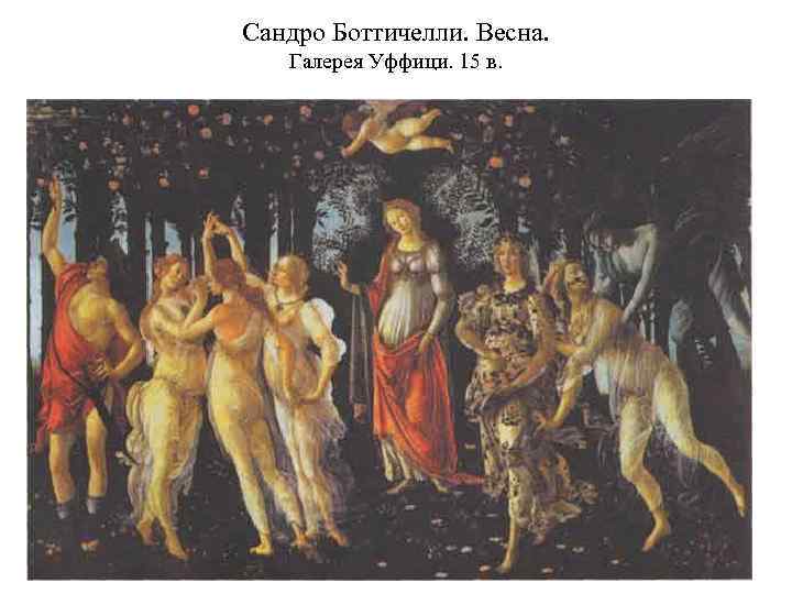 Сандро Боттичелли. Весна. Галерея Уффици. 15 в. 