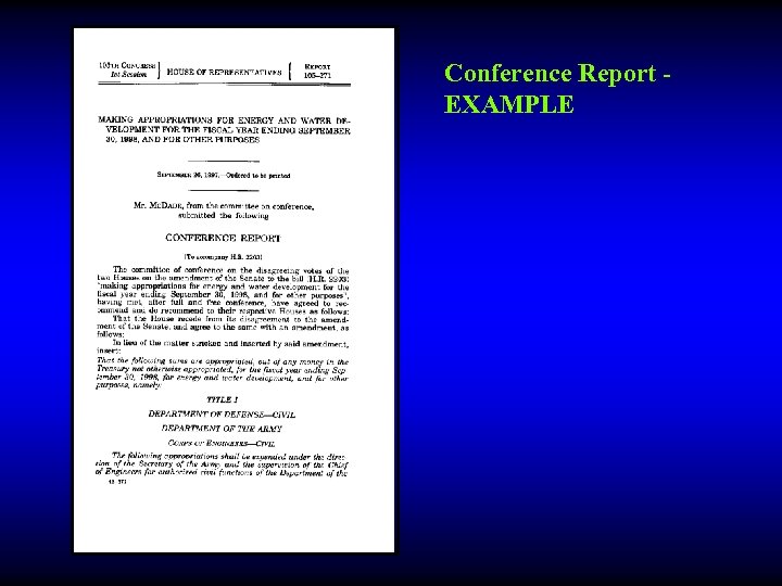 Conference Report EXAMPLE 