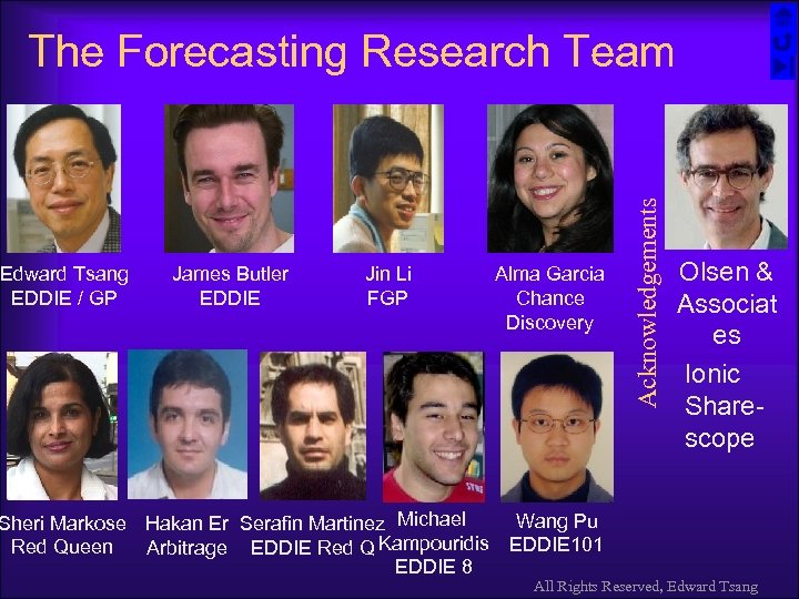 Edward Tsang EDDIE / GP James Butler EDDIE Jin Li FGP Alma Garcia Chance