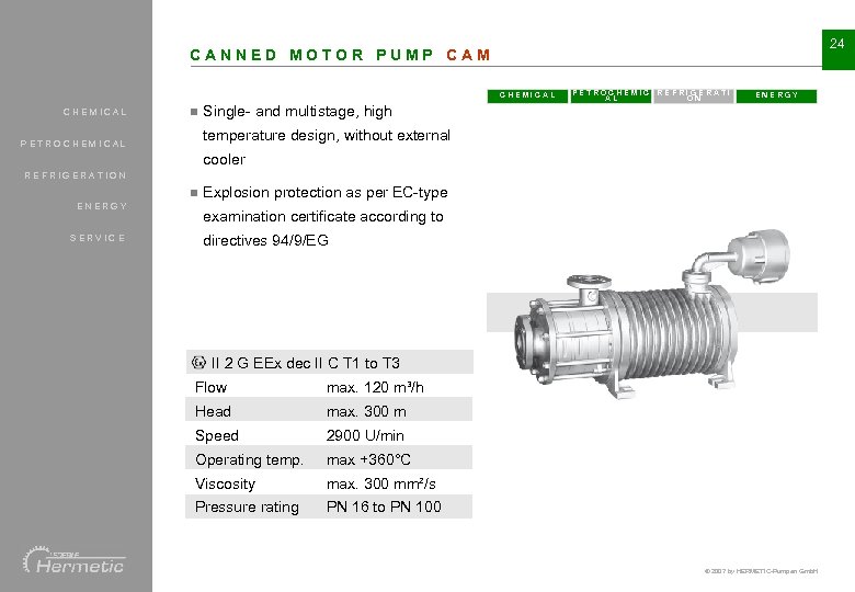 24 CANNED MOTOR PUMP CAM CHEMICAL n PETROCHEMIC REFRIGERATI AL ON ENERGY Single- and