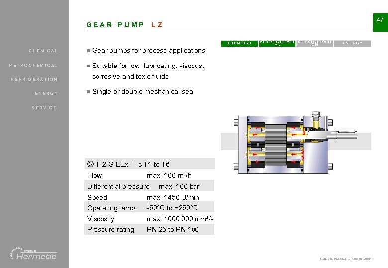 GEAR PUMP 47 LZ CHEMICAL n n ENERGY Gear pumps for process applications PETROCHEMICAL