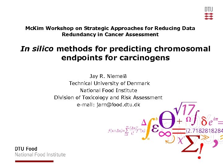 Mc. Kim Workshop on Strategic Approaches for Reducing Data Redundancy in Cancer Assessment In