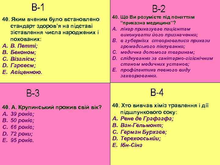 40. Яким вченим було встановлено стандарт здоров’я на підставі зіставлення числа народжених і похованих: