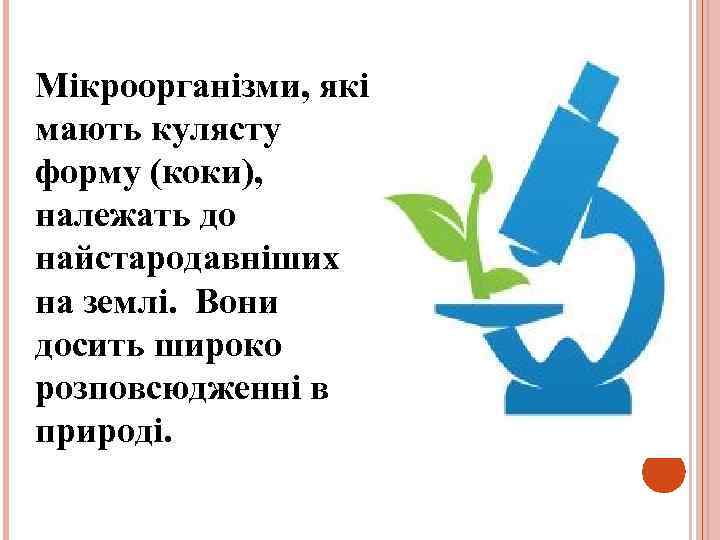 Мікроорганізми, які мають кулясту форму (коки), належать до найстародавніших на землі. Вони досить широко