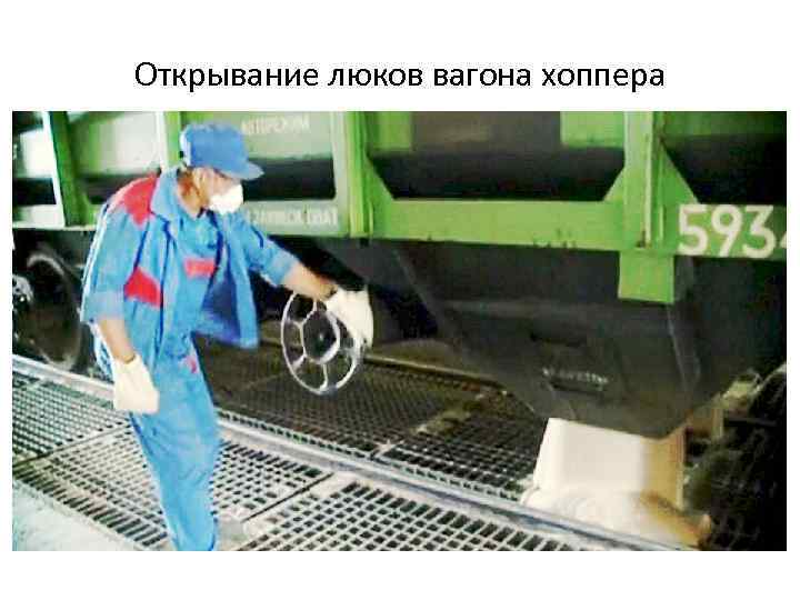 Открывание люков вагона хоппера 