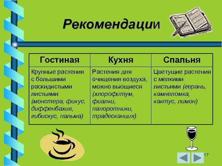 Рекомендации Гостиная Кухня Спальня Крупные растения с большими раскидистыми листьями (монстера, фикус, диффенбахия, гибискус,