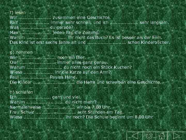 f) lesen Wir. . . . . zusammen eine Geschichte. Ralf. . . .