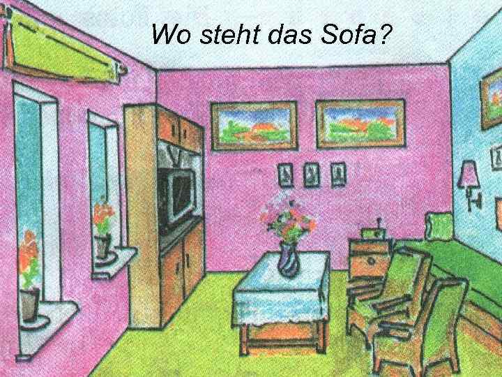 Wo steht das Sofa? 