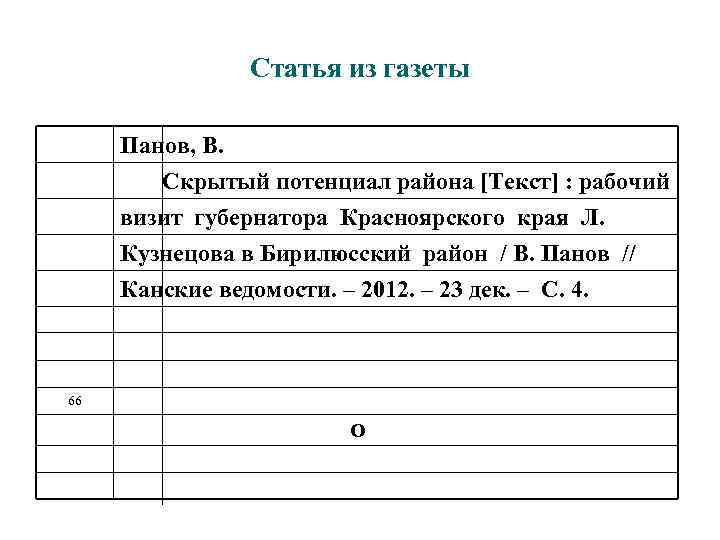 Библиографическая карточка образец