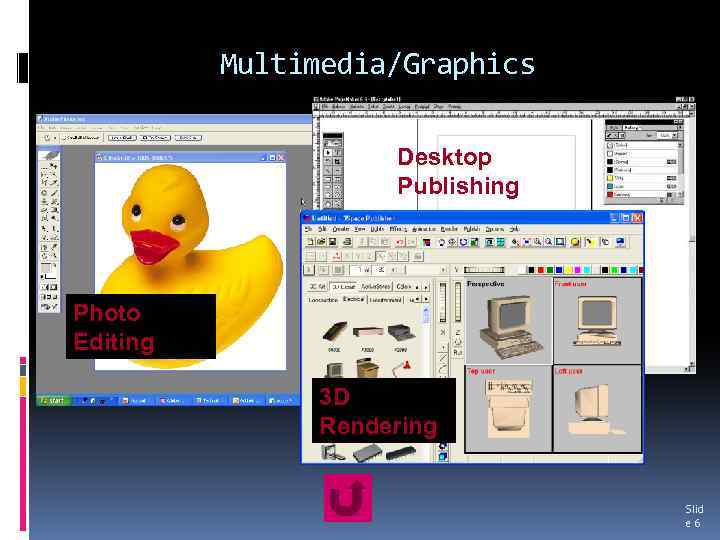 Multimedia/Graphics Desktop Publishing Photo Editing 3 D Rendering Slid e 6 