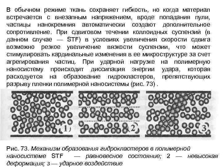 В обычном режиме ткань сохраняет гибкость, но когда материал встречается с внезапным напряжением, вроде