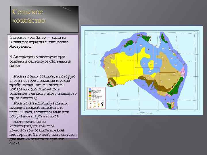 Сельское хозяйство — одна из основных отраслей экономики Австралии. В Австралии существуют три основные