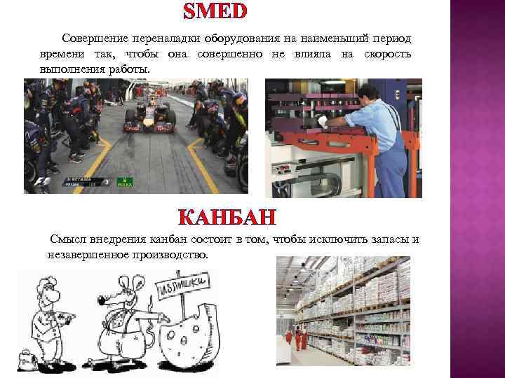 SMED Совершение переналадки оборудования на наименьший период времени так, чтобы она совершенно не влияла