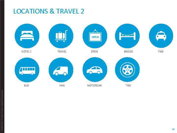LOCATIONS & TRAVEL 2 TRAVEL OPEN BRIDGE BUS Copyright © 2014 The Nielsen Company.