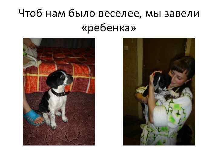 Чтоб нам было веселее, мы завели «ребенка» 