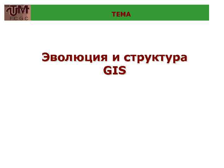TEMA Эволюция и структура GIS 