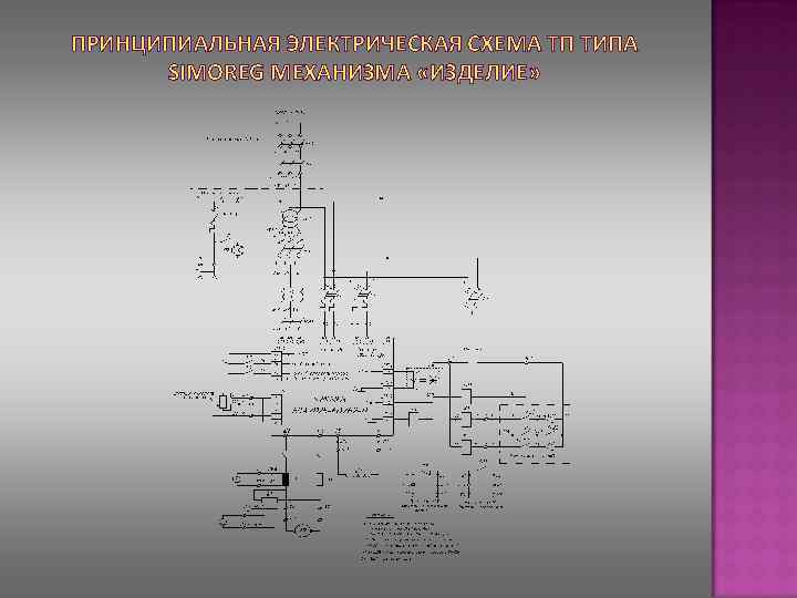 ПРИНЦИПИАЛЬНАЯ ЭЛЕКТРИЧЕСКАЯ СХЕМА ТП ТИПА SIMOREG МЕХАНИЗМА «ИЗДЕЛИЕ» 