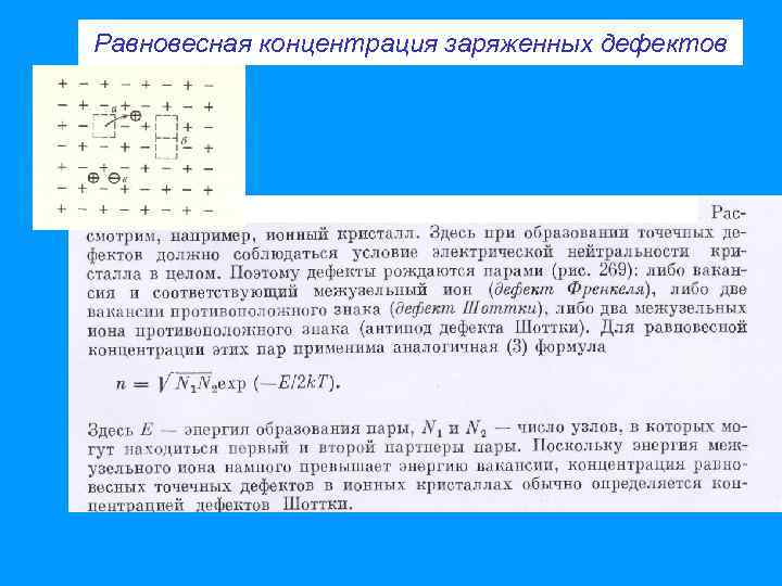 Равновесная концентрация заряженных дефектов 