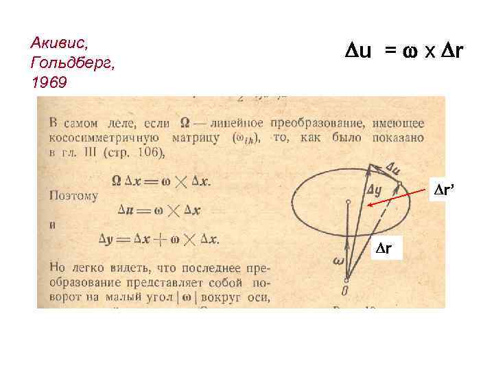 Акивис, Гольдберг, 1969 u = x r r’ r 